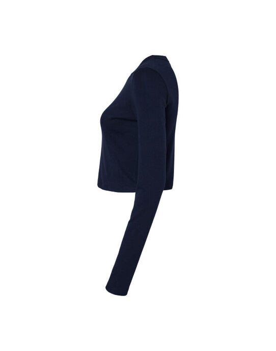 Bella + Canvas BE1501 Bella Women's Micro Rib Long Sleeve Tee - Solid Navy Blend