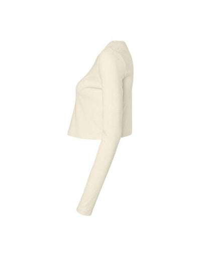 Bella + Canvas BE1501 Bella Women's Micro Rib Long Sleeve Tee - Solid Natural Blend