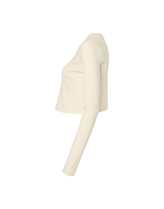 Bella + Canvas BE1501 Bella Women's Micro Rib Long Sleeve Tee - Solid Natural Blend