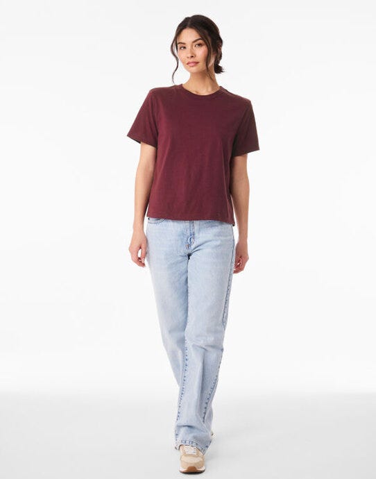 Bella + Canvas BE6110 Women's Heavy Boxy Tee - Maroon