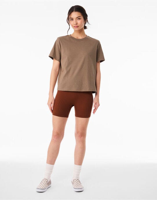 Bella + Canvas BE6110 Women's Heavy Boxy Tee - Vintage Brown