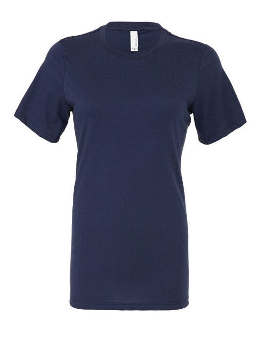 Bella + Canvas BE6400 Bella Womens Relaxed Jersey S/S Tee - Navy