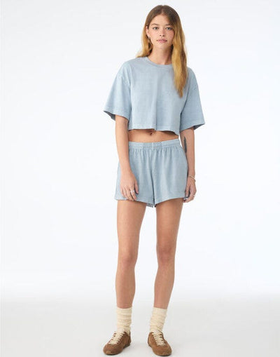 Bella + Canvas BE6882GD Women's Dry Dye Cropped T - Light Washed Denim