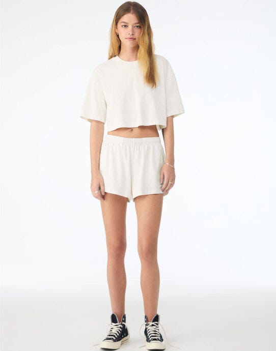 Bella + Canvas BE6882GD Women's Dry Dye Cropped T - Vintage White