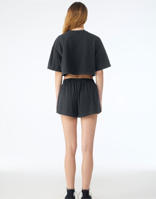 Bella + Canvas BE6882GD Women's Dry Dye Cropped T - Washed Black