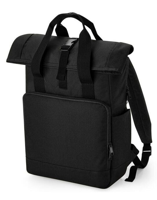 Bagbase BG118L Recycled Roll Top Backpack - Black
