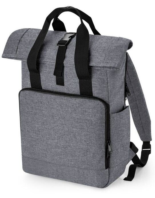 Bagbase BG118L Recycled Roll Top Backpack - Grey Marl