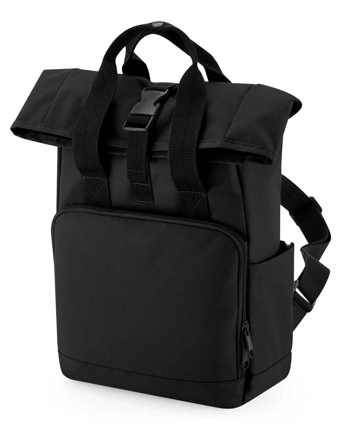 Bagbase BG118S Mini Recycled Roll Top Backpack - Black