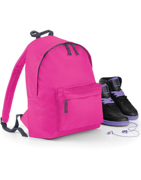 Bagbase BG125J Junior Fashion Backpack - Fuchsia/Graphite