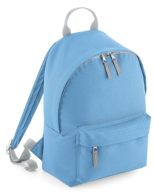 Bagbase BG125S Mini Fashion Backpack - Sky/ Light Grey