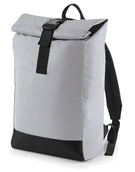 Bagbase BG138 Reflective Roll-Top Backpack - Silver Reflective