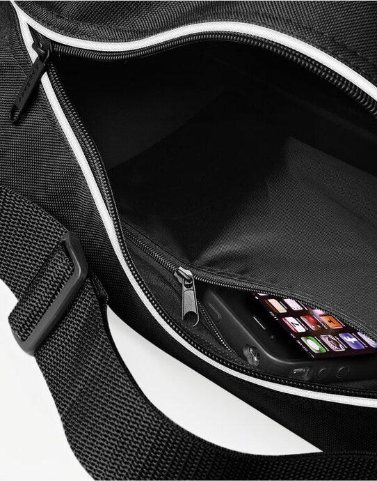 Bagbase BG14 Retro Shoulder Bag - Black/White