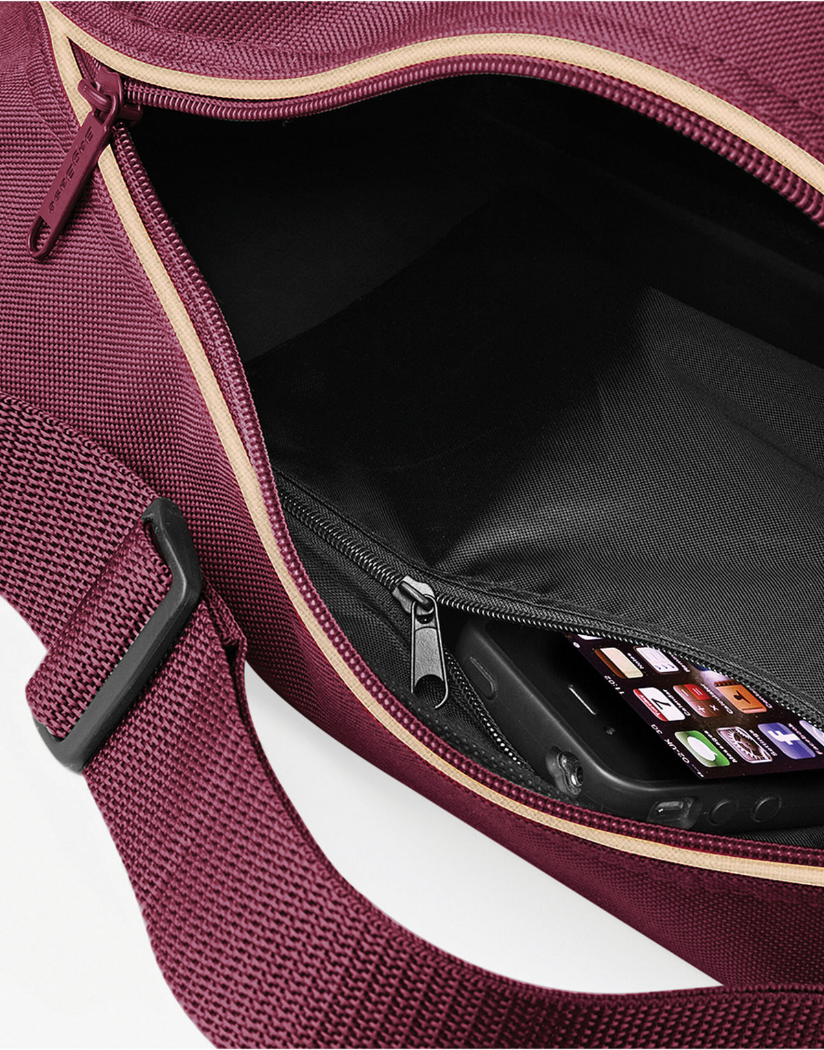 Bagbase BG14 Retro Shoulder Bag - Burgundy/Sand