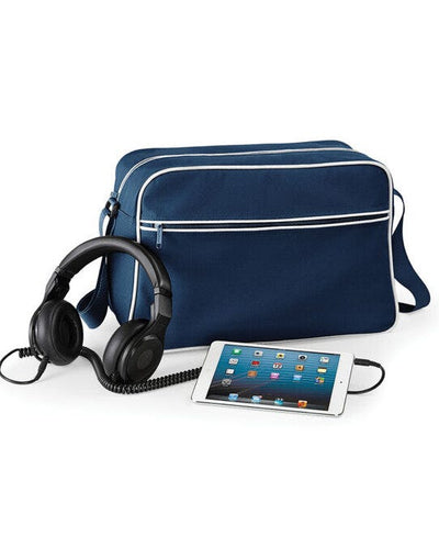 Bagbase BG14 Retro Shoulder Bag - French Navy/White