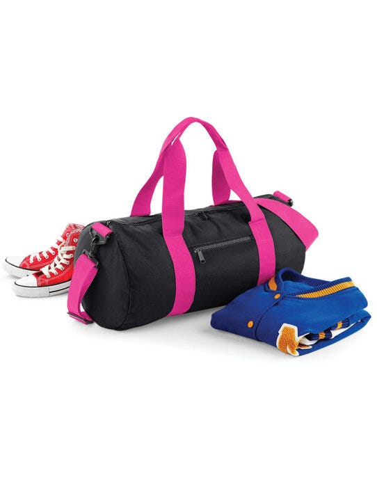Bagbase BG140 Original Barrel Bag - Black/Fuchia
