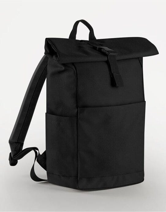 Bagbase BG186 Premium Recycled RollTop Backpk - Black