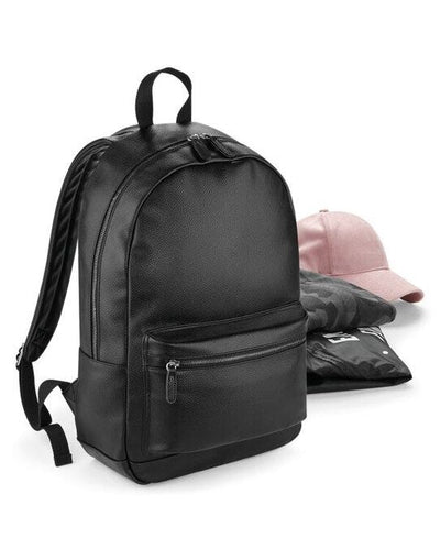 Bagbase BG255 Faux Leather Fashion Backpack - Black
