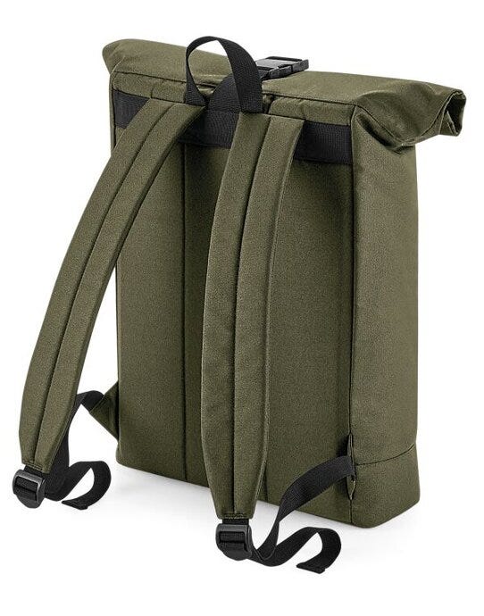 Bagbase BG286 Recycled Roll-Top Backpack - Military Green