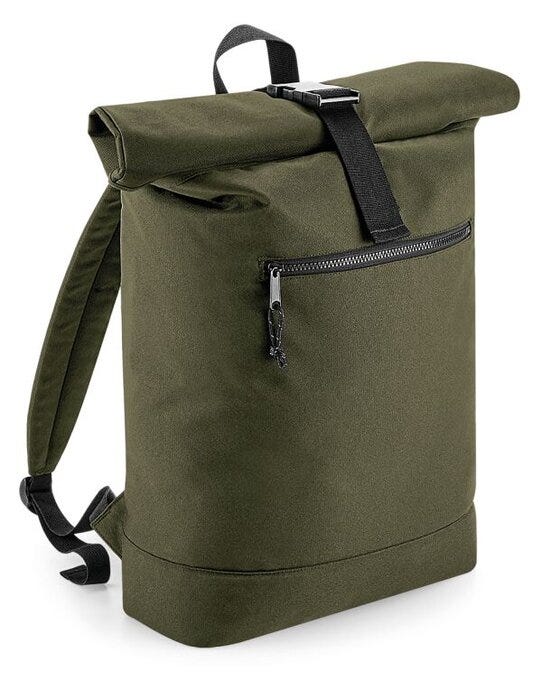 Bagbase BG286 Recycled Roll-Top Backpack - Military Green