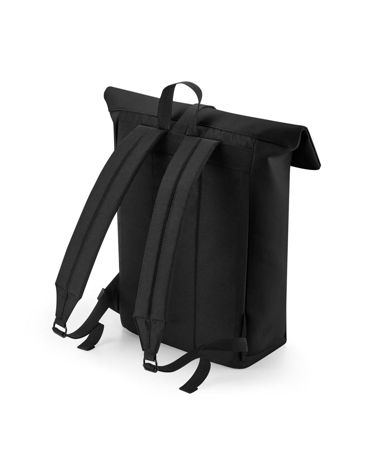 Bagbase BG335 Matte PU Roll Top Backpack - Black