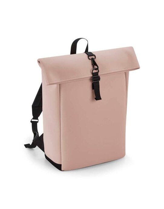 Bagbase BG335 Matte PU Roll Top Backpack - Nude Pink