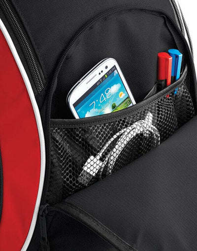 Bagbase BG571 Teamwear Backpack - Black/Classic Red/White
