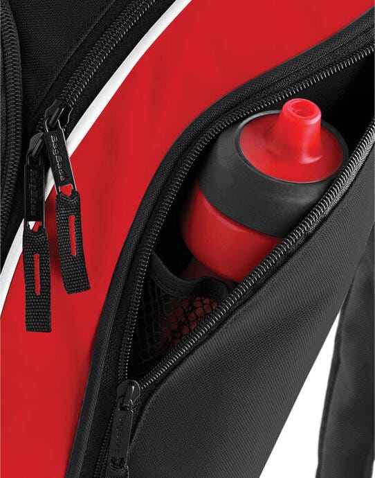 Bagbase BG571 Teamwear Backpack - Black/Classic Red/White