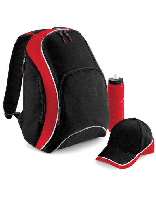Bagbase BG571 Teamwear Backpack - Black/Classic Red/White