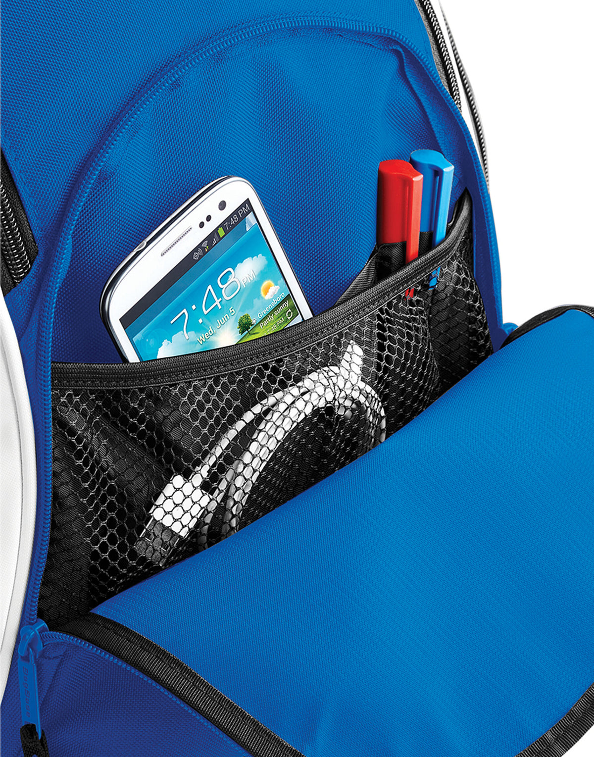 Bagbase BG571 Teamwear Backpack - Bright Royal/Black/White