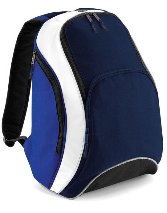 Bagbase BG571 Teamwear Backpack - French Navy/Bright Royal/White