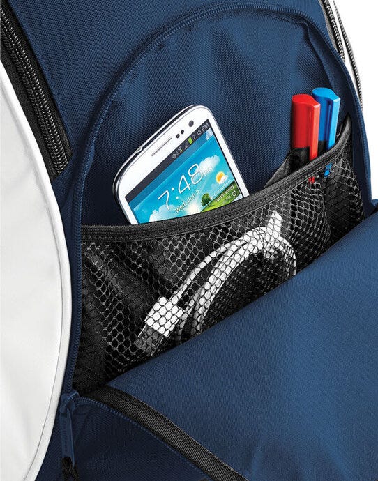 Bagbase BG571 Teamwear Backpack - F Navy/Classic Red/White
