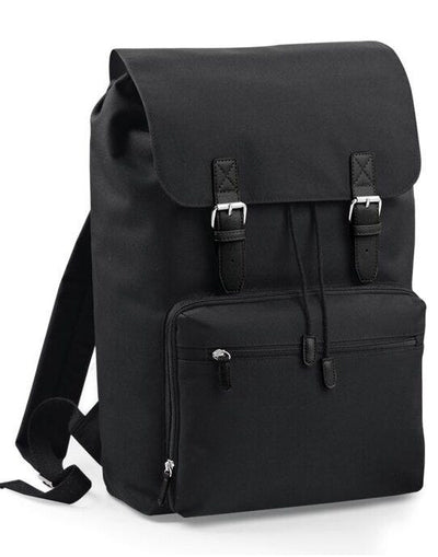 Bagbase BG613 Vintage Laptop Backpack - Black/Black