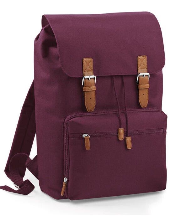 Bagbase BG613 Vintage Laptop Backpack - Burgundy