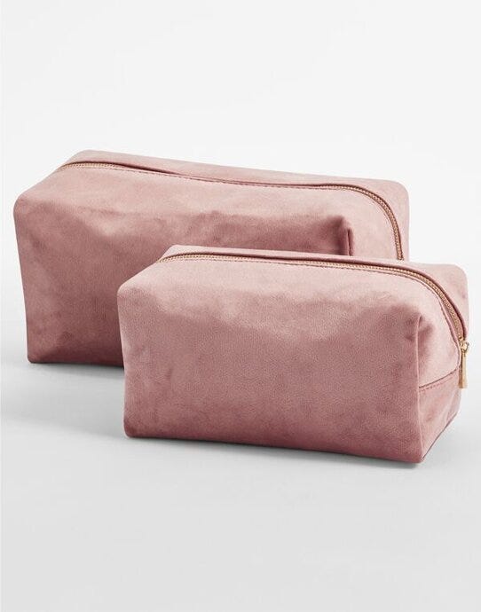 Bagbase BG716 Velvet Toiletry/Accessory Case - Rose Quartz