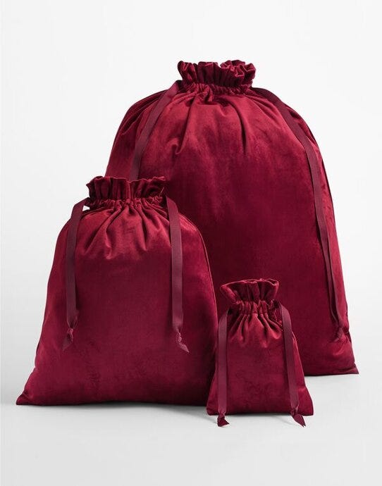 Bagbase BG718 Velvet Gift Bag - Ruby Red