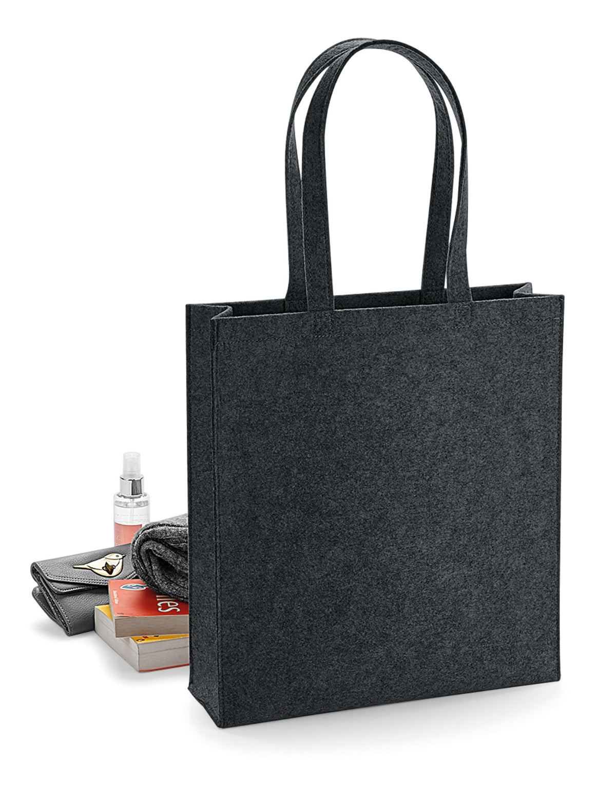 Bagbase BG723 Felt Tote Bag - Charcoal Melange