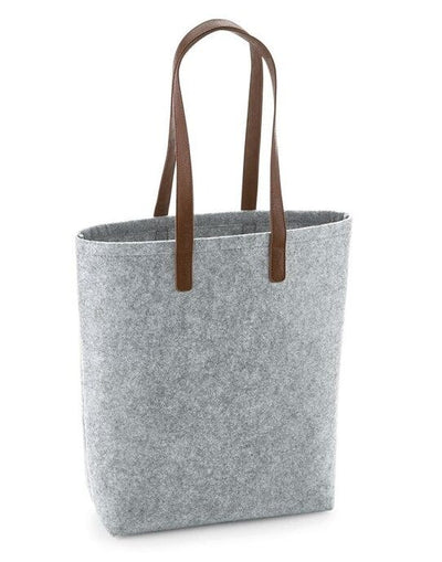Bagbase BG738 Premium Felt Tote - Grey Melange/ Tan