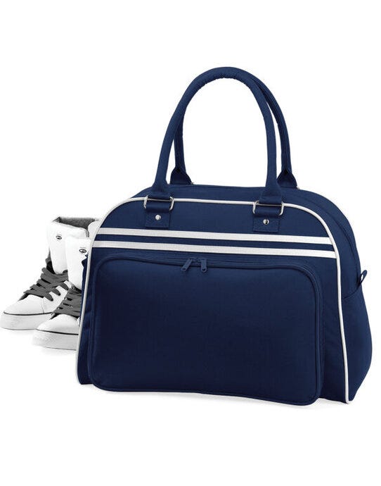 Bagbase BG75 Retro Bowling Bag - French Navy/White