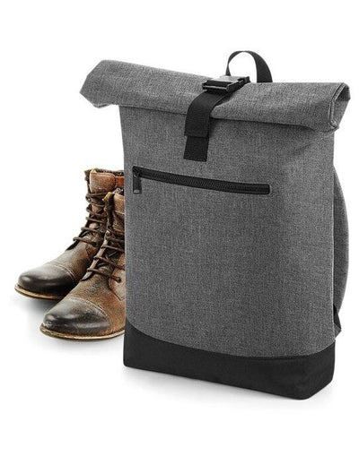 Bagbase BG855 Roll-Top Backpack - Grey Marl/Black