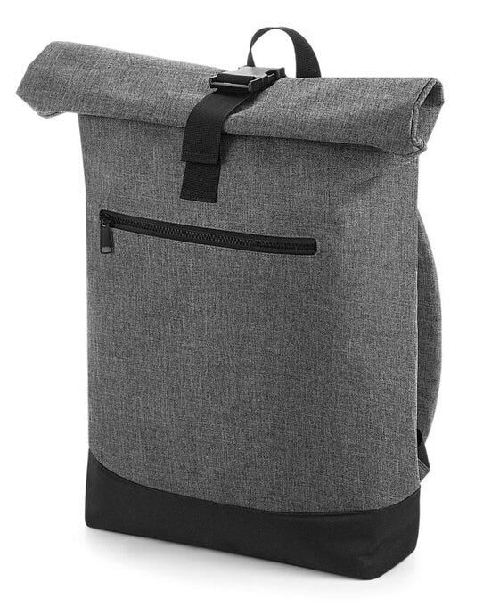 Bagbase BG855 Roll-Top Backpack - Grey Marl/Black