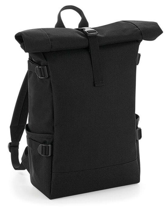 Bagbase BG858 Block Roll-Top Backpack - Black/Black