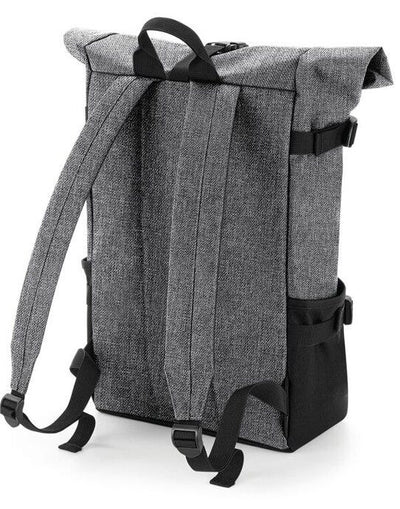 Bagbase BG858 Block Roll-Top Backpack - Grey Marl/Black