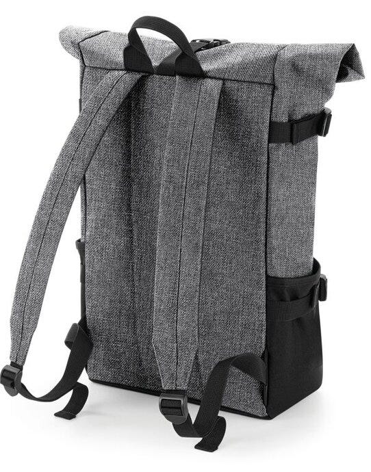 Bagbase BG858 Block Roll-Top Backpack - Grey Marl/Black