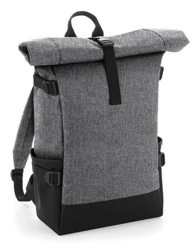Bagbase BG858 Block Roll-Top Backpack - Grey Marl/Black