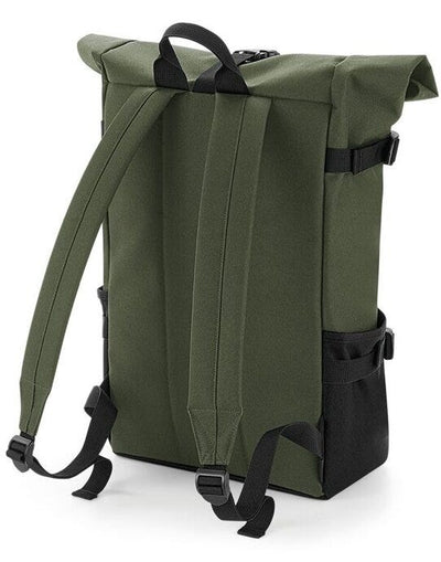 Bagbase BG858 Block Roll-Top Backpack - Olive/Black