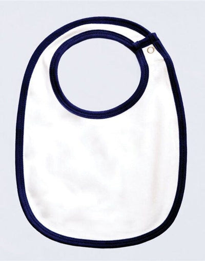 Babybugz BZ59 Baby Single Layer Bib - White/Nautical Navy