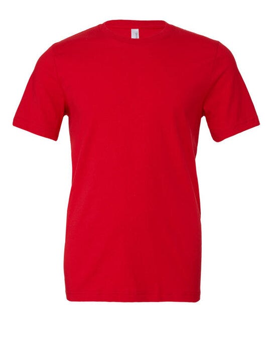 Bella + Canvas CA3001 Canvas Unisex Jersey Short Sleeve Tee - Red