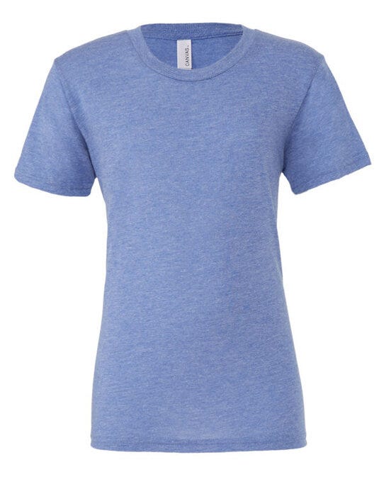 Bella + Canvas CA3413 Canvas Unisex Tri-blend S/Sleeve Tee - Blue Triblend