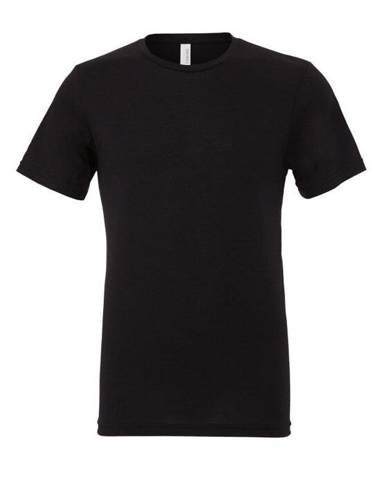 Bella + Canvas CA3413 Canvas Unisex Tri-blend S/Sleeve Tee - Solid Black Triblend