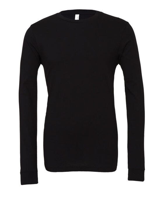 Bella + Canvas CA3501 Canvas Unisex Jersey LS Tee - Black